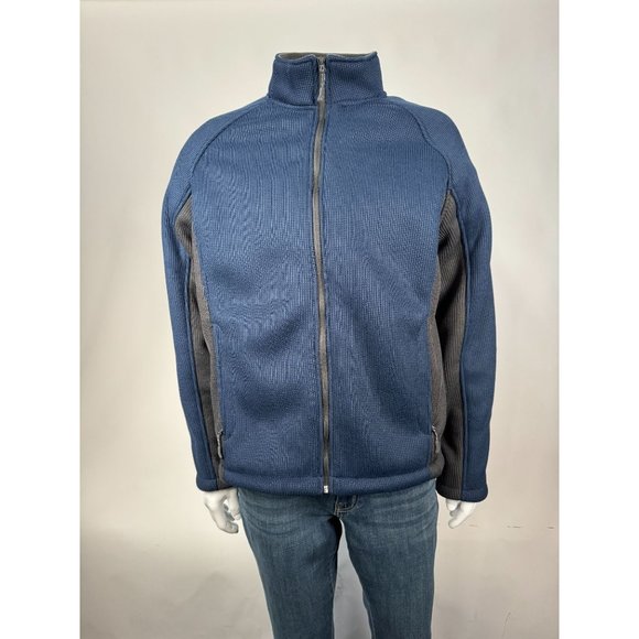 ZeroXposur ZXBLK Mens Jacket Full Zip Sz Large Blue Gray Softshell Fleece Lined - Picture 11 of 16